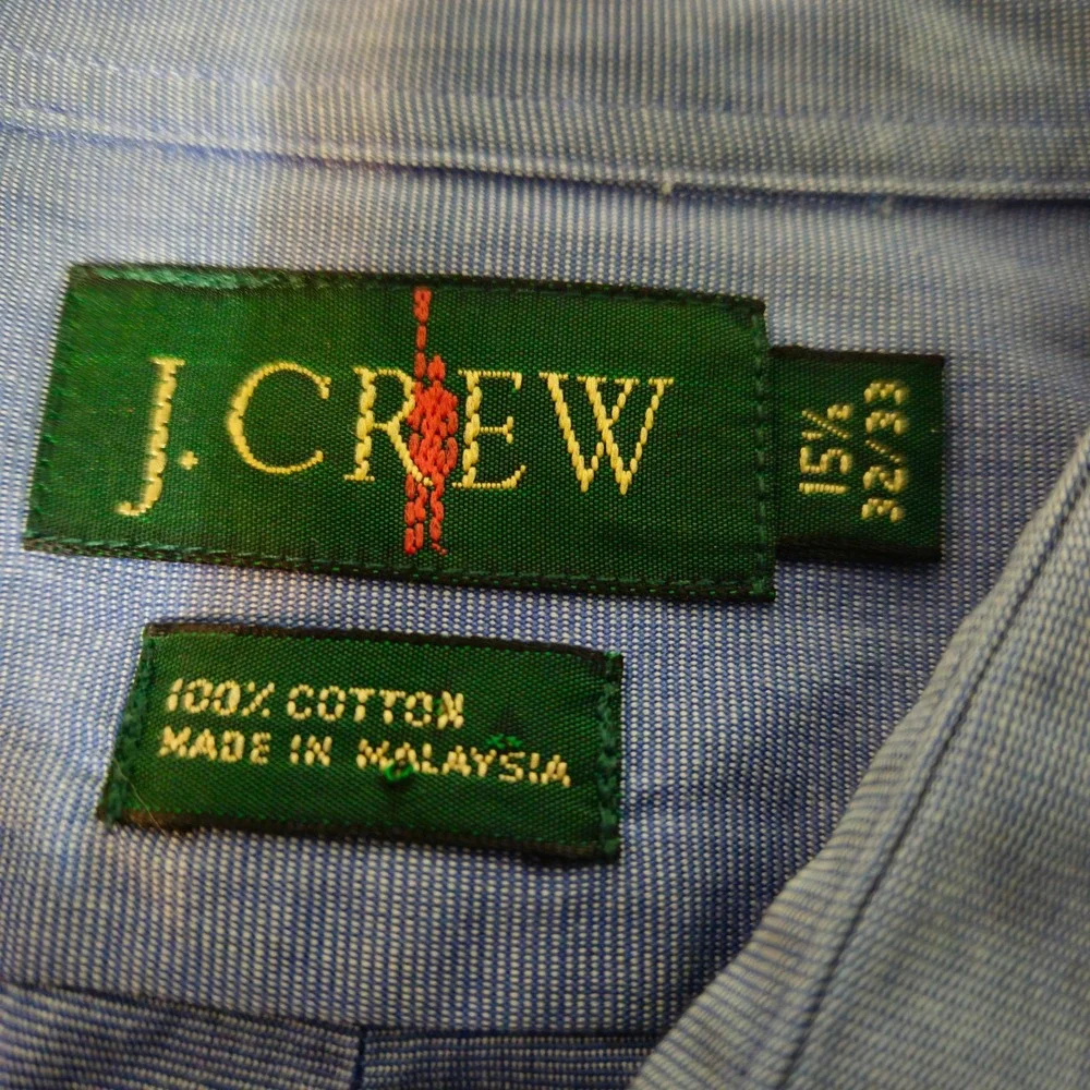 J. Crew OARSMAN ButtonShirt Mens 15.5 32/33 Blue Micro M Check Long Sleeve TWILL